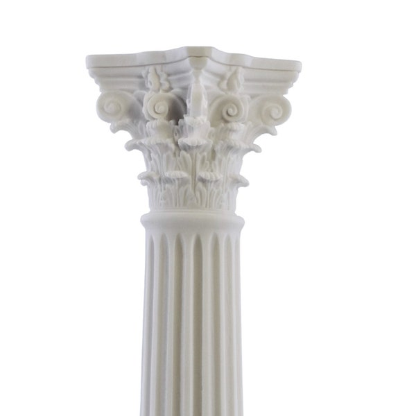 Corinthian Order Column Pillar Ancient Greek Roman Architecture Cast Marble 15.75 inches