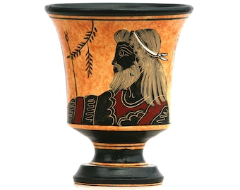 Pythagora’s Cup Greek Ceramic Pottery Cup of Justice Greek Roman God Zeus 4.33in - 11 cm