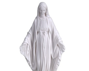 Vergine Maria Madre di GESÙ Madonna Santa Nostra Signora Statua Scultura in marmo fuso 9,1 pollici