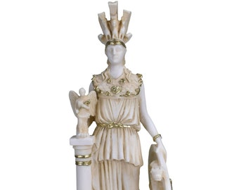 Athena Parthenos Greek Goddess Parthenon Sculpture Statue Cast Marble 14.37 inches