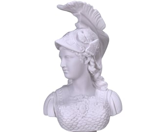 Athena Minerva Bust Head Greek Roman Goddess Cast Marble Sculpture Statue 14.57in - 37 cm