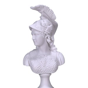 Athena Minerva Bust Head Greek Roman Goddess Cast Marble Sculpture Statue 14.57in - 37 cm