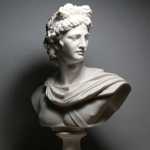 APOLLO Greek Roman God Bust Head Statue Cast Marble Sculpture - Etsy