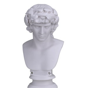 Antinous as Dionysus Bust head Greek Statue Sculpture Cast Marble Museum Copy