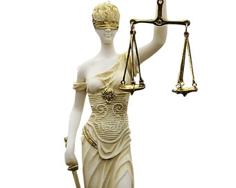 Statue sculpture thémis grecque-romaine aveugle de la justice, déesse de la justice 35 cm - 35 cm