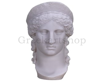 Hera Juno queen of gods goddess of women bust head Greek Roman Statue Sculpture Copy