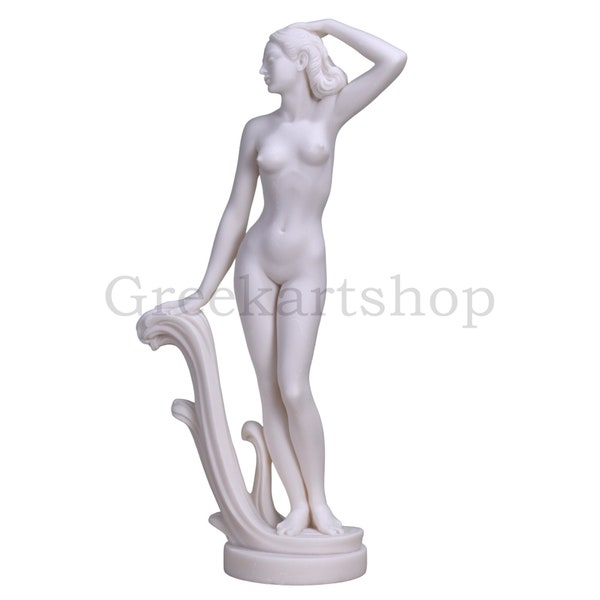 Godin APHRODITE Venus naakt naakte vrouwelijke figuur gegoten marmeren standbeeld sculptuur 12,2 in - 31 cm