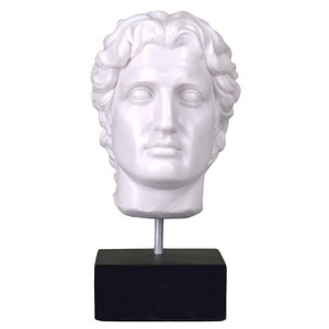 ALEXANDER the GREAT Head Bust Macedonian King  Greek Cast Marble Statue Sculpture 10in - 25,5 cm