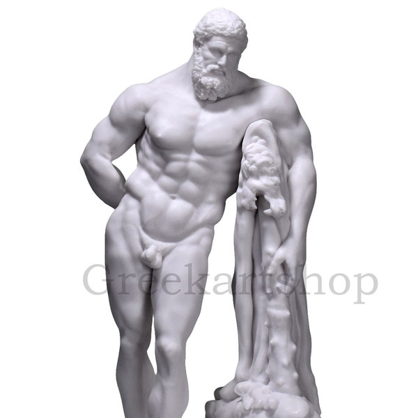 Farnese Hercules Heracles Greek Cast Marble Sculpture Statue Museum Copy 9.84 inches