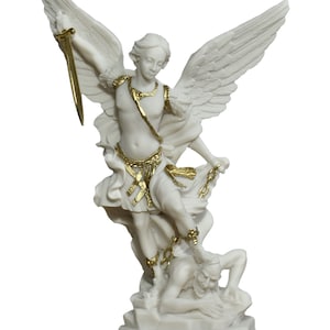 Saint St Michael Archangel Defeated Lucifer Greek Statue Sculpture Figure