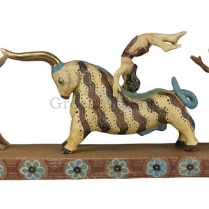 bull leaping in minoan Crete ancient Greece terracotta clay figurine sculpture