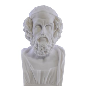 homer bust Head epic poet author Iliad and the Odyssey Greek statue sculpture cast marble