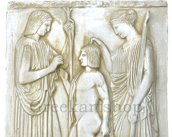 Eleusinian relief goddess Demeter and Persephone museum copy Cast Stone Greek Sculpture Wall Decor Plaque