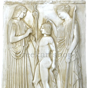 goddess Demeter and Persephone Eleusinian relief  frieze wall decor plaque museum copy Cast Stone Greek Sculpture