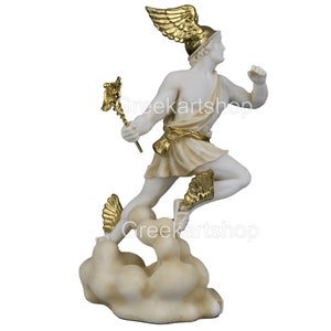 flying Hermes Mercury Greek Roman God Messenger statue sculpture figure 8.66 inches / 22 cm