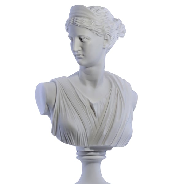 ARTEMIS DIANA Büste Kopf Griechisch Römische Göttin Statue Handgemachte Skulptur 50,5cm