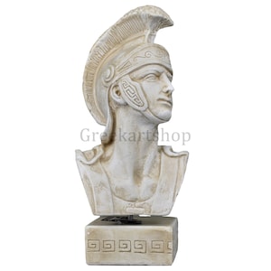 Roman soldier with helmet bust Head greek roman statue sculpture hard plaster