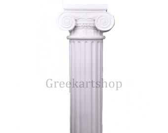 Ionische Säule Blumenständer 30 Zoll, griechischer Statuensockel, antikes griechisches Architekturdekor, handgefertigter Sockel, Marmorsockel