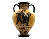 Amphora Achilles slaying Penthesilea Ancient Greek Vase Pottery Museum Copy 530 BC