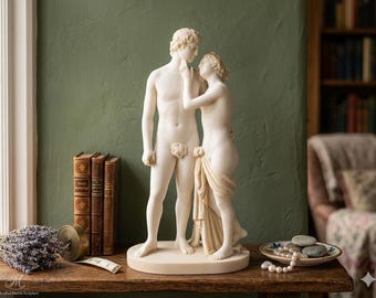 Venus and Adonis Statue by Canova | Greek Mythology Marble Sculpture | Neo Classical Lovers Figurine, Museum Copy Anniversary Gift