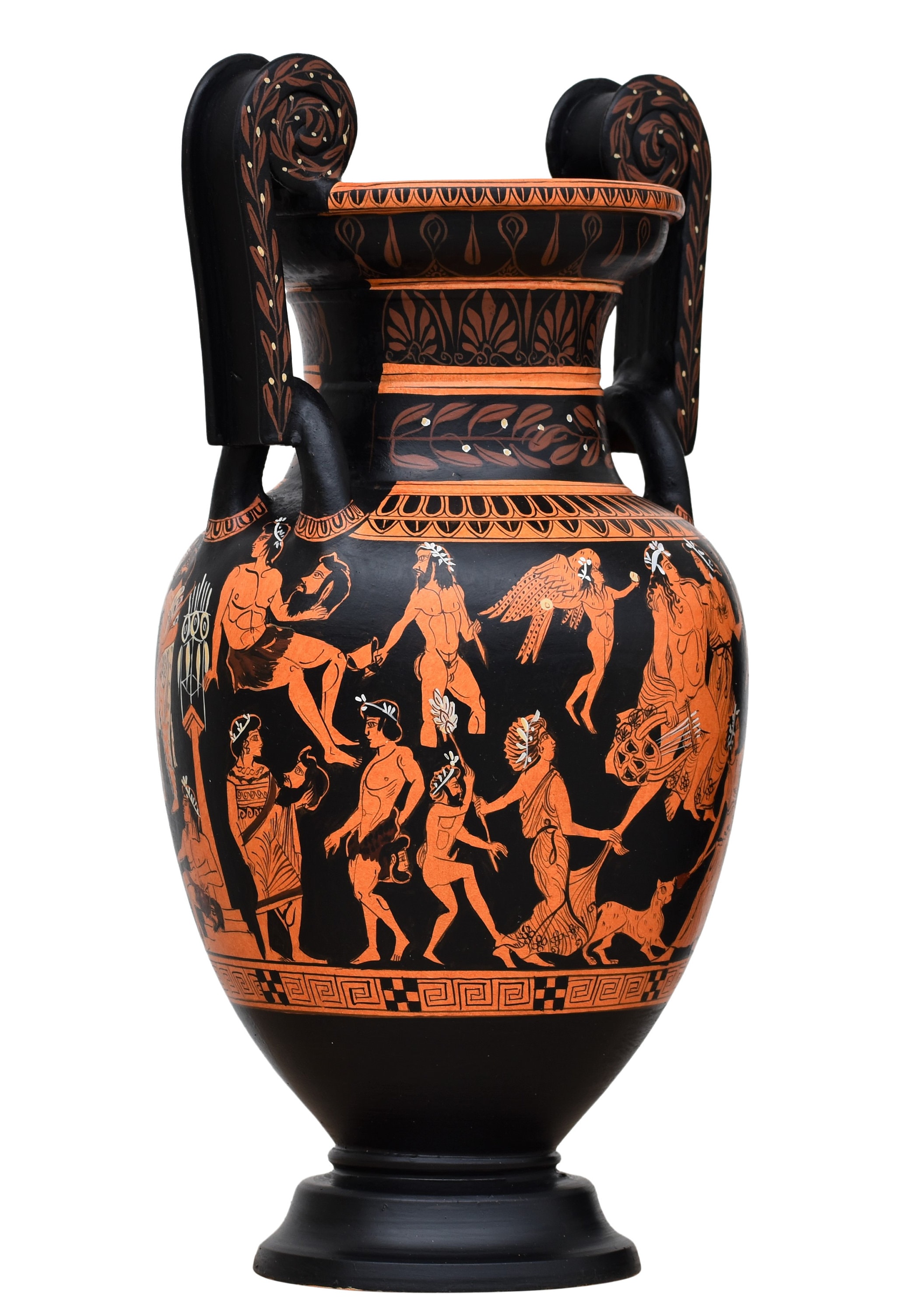 プロノモス・クラテル花瓶、古代ギリシャ陶器、高さ18インチの