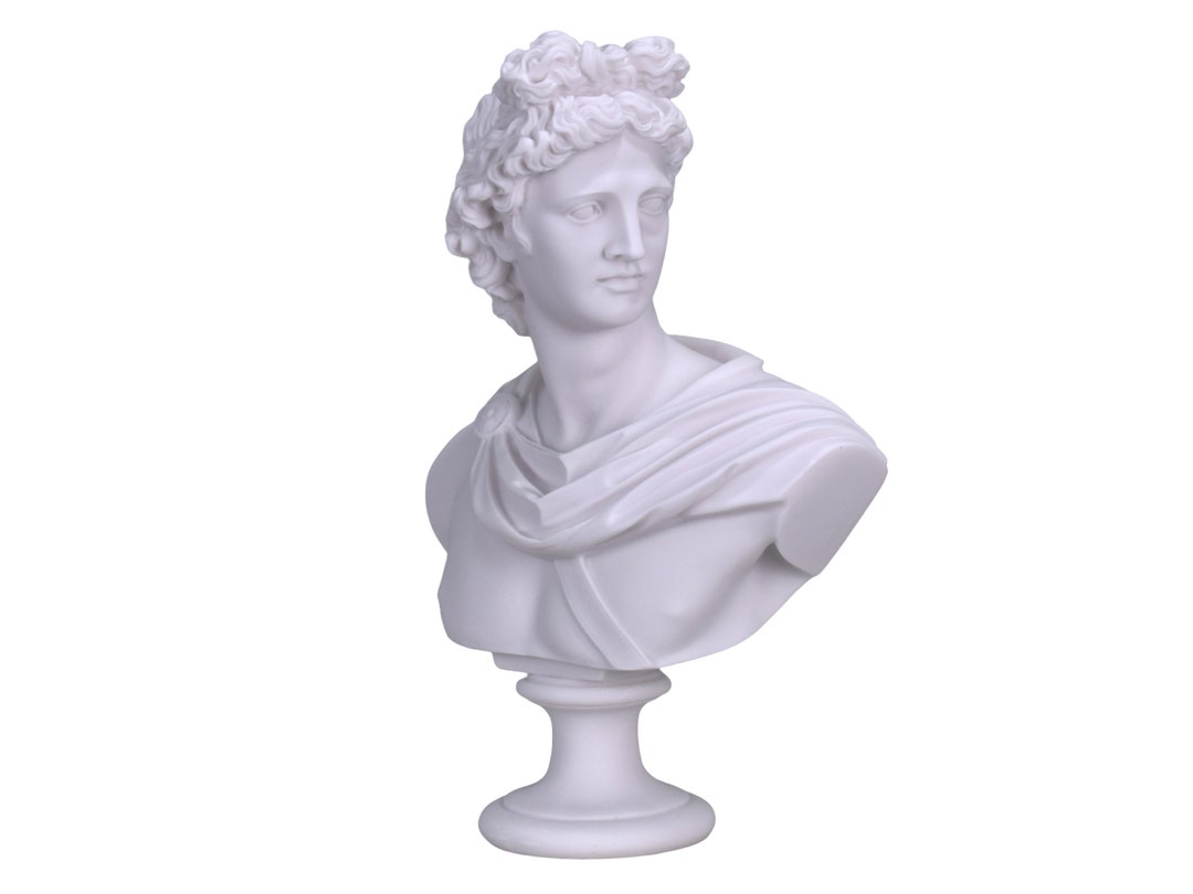 APOLLO Greek Roman God Bust Head Statue Cast Marble Sculpture Handmade  12.6in 32 Cm -  Canada