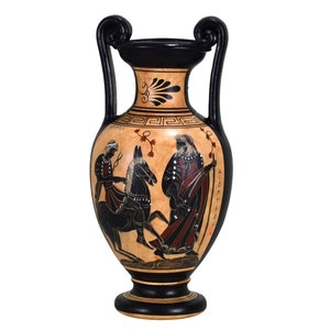 Greek God Hermes & Dionysus Vase Pot Ancient Greek Ceramic Pottery