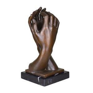 Rodin Cathedral Hands Real Bronze Sculpture Statue Hand Shaped Metal ...