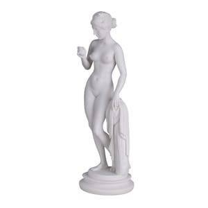 Aphrodite Venus with apple Greek Roman Goddess Cast Marble Museum Copy  Statue Sculpture