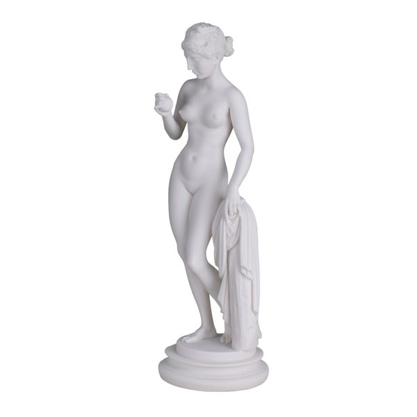 Aphrodite Venus mit Apfel griechische römische Göttin gegossenem Marmor Museum Kopie Statue Skulptur