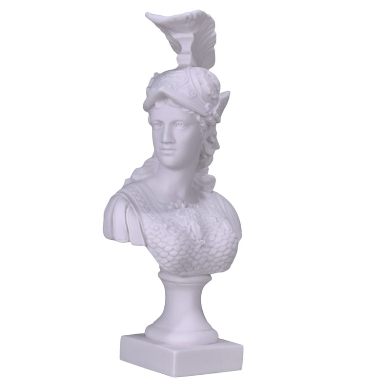 Athena Minerva Bust Head Greek Roman Goddess Cast Marble Sculpture Statue 14.57in - 37 cm image 2