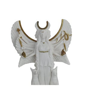 Hecate Hekate triple goddess of magic night moon greek sculpture statue  cast marble 11.8 inches