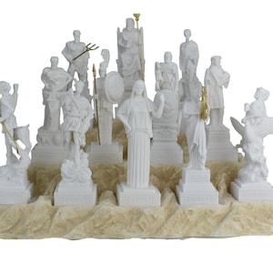 set Twelve 12 Greek Olympian Gods Pantheon Figure Greek Statue Sculpture