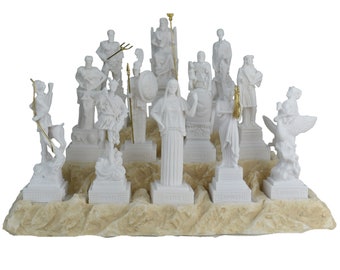 set Twelve 12 Greek Olympian Gods Pantheon Figure Greek Statue Sculpture