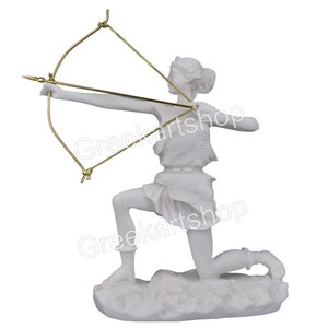 Artemis Diana Greek Roman Goddess hunting bow statue sculpture cast marble
