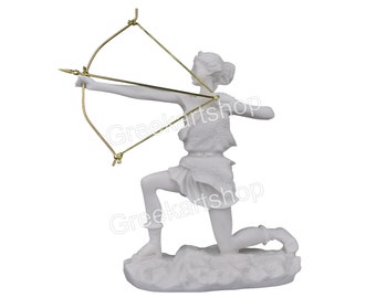 Artemis Diana Greek Roman Goddess hunting bow statue sculpture cast marble