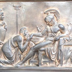 Statua Di Mercurio Dio Greco In Alabastro Fuso – Finitura Patina Grigia, Alta 23,5 Cm, Fatto A Mano In Grecia, Riproduzione Mitologica Per Casa E Ufficio