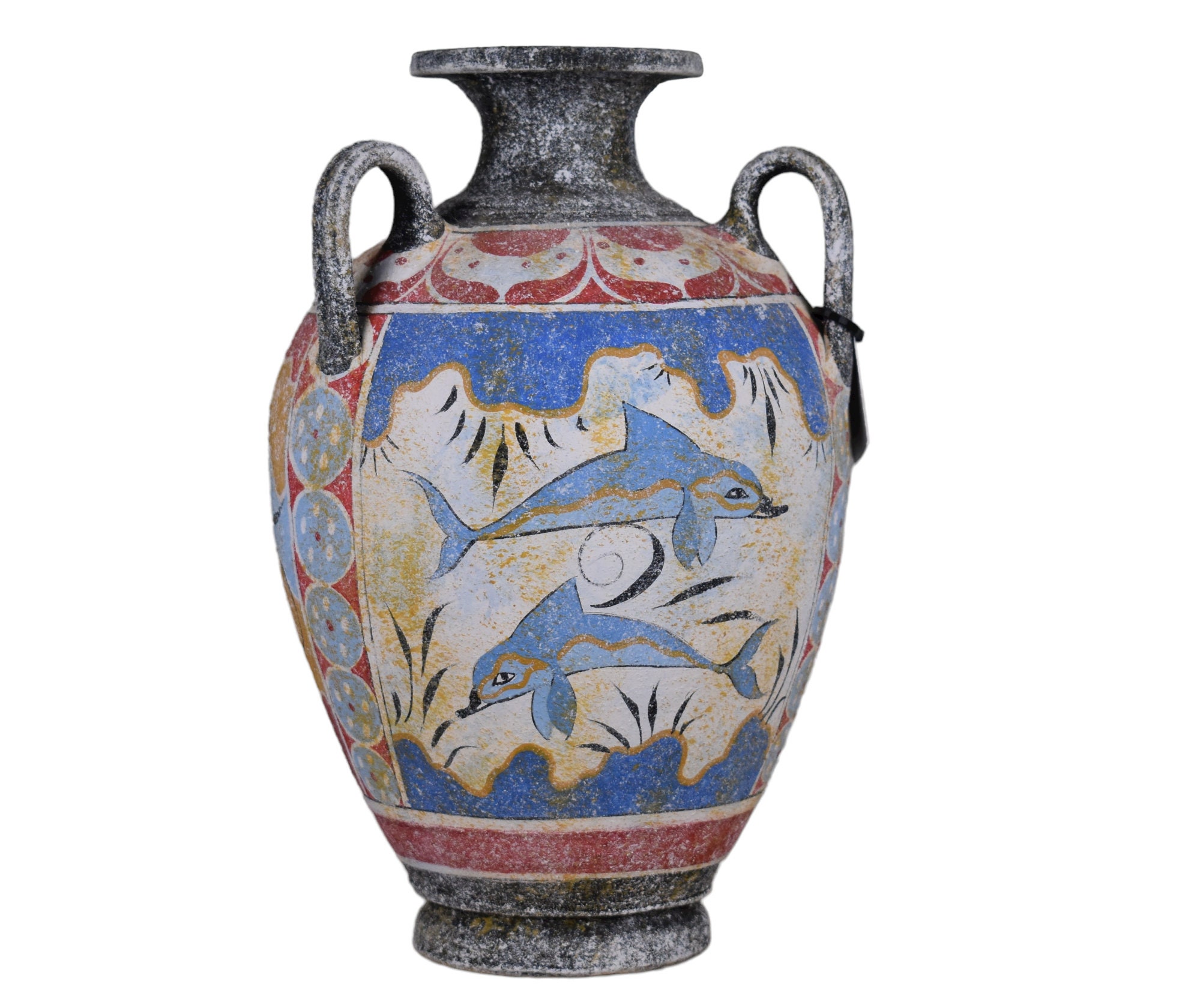 Three Handles Hydria Water Jar Minoan Vase Pottery Painting