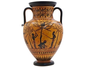 Amphora Olive Gathering Heracles Centaur Pholus Vase Ancient Greek Pottery Ceramic