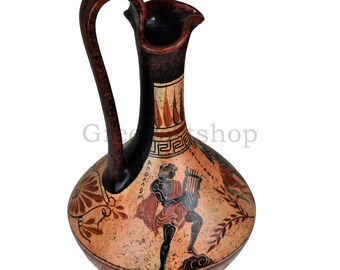 女神アテナと神アポロ ラギノスの花瓶 古代ギリシャの陶器 陶磁器