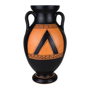 Amphora with Greek Spartan helmet lambda symbol Vase Ancient Greek Pottery Ceramic image 5