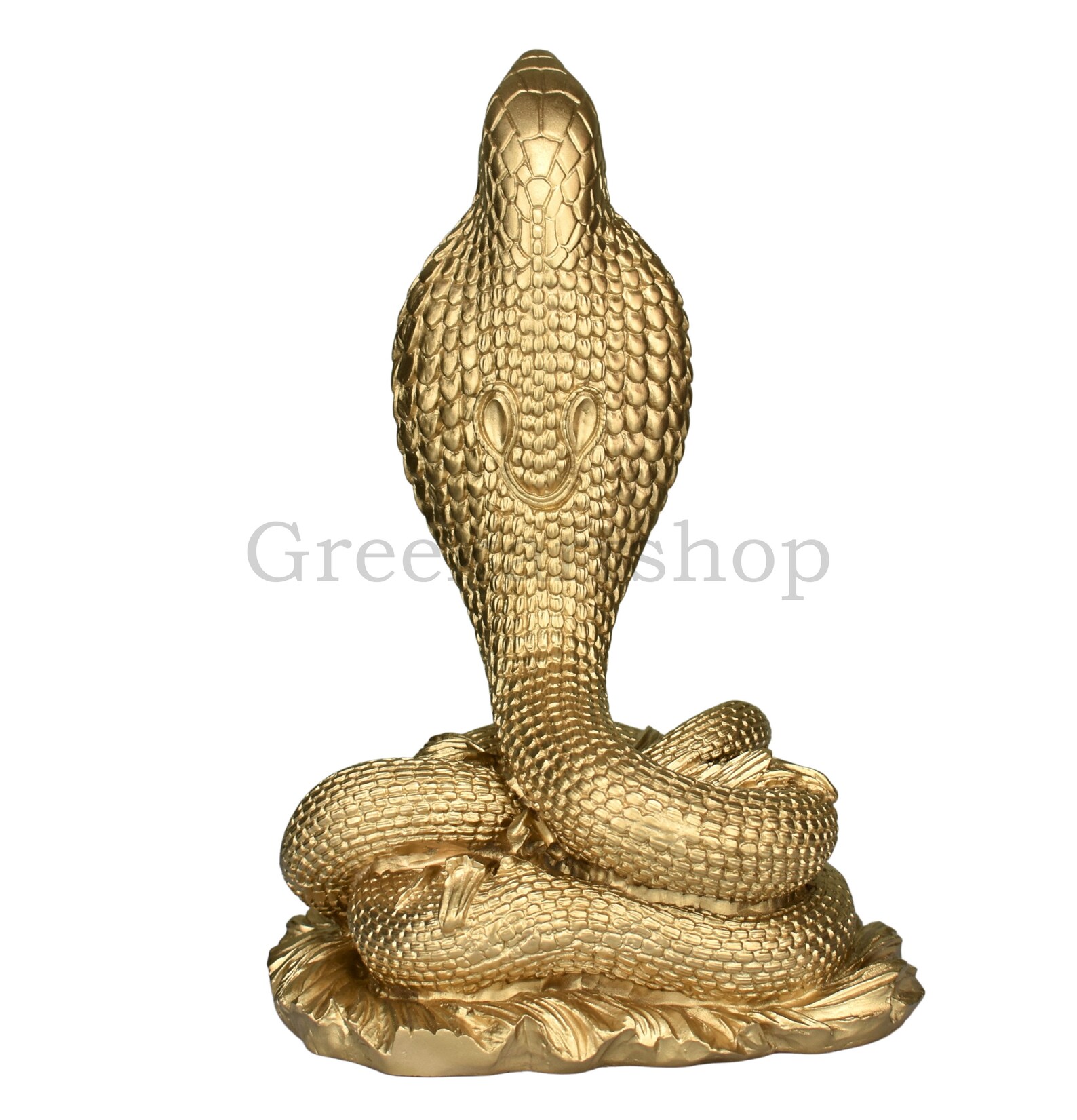 King Cobra Snake Serpent Statue Sculpture Cast Marble Gold Etsy