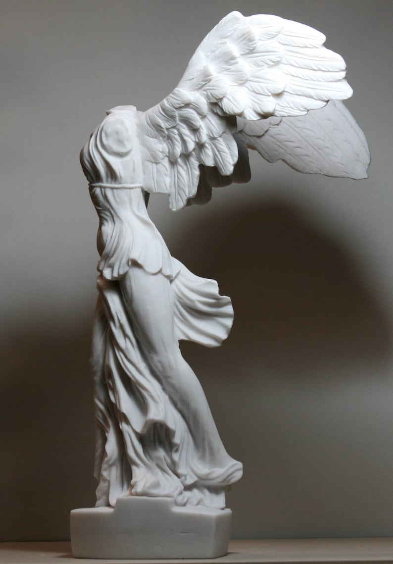 Winged Nike Victory of Samothrace Goddess Cast Marble Greek Statue Sculpture 14.17in 36 cm image 3