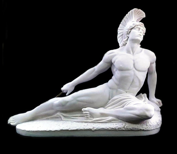 Buy Achilles Dying Trojan Hero Arrow Cast Marble Greek Sculpture