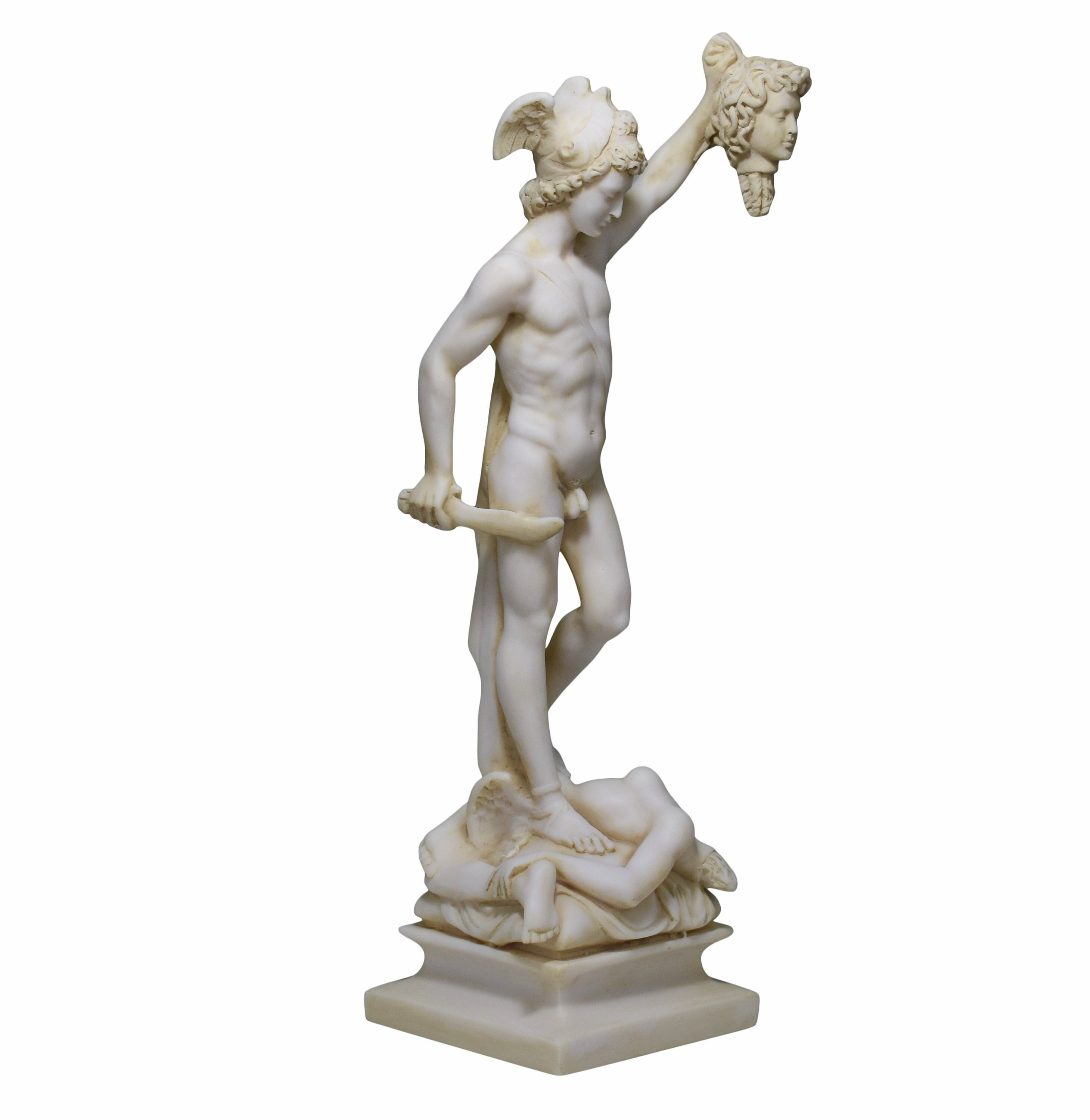 Perseus With the Head of Gorgon Medusa Cast Marble Museum Copy photo