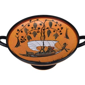 God Dionysus Cup Ancient Greek Vase Pottery Kylix  Museum Greece