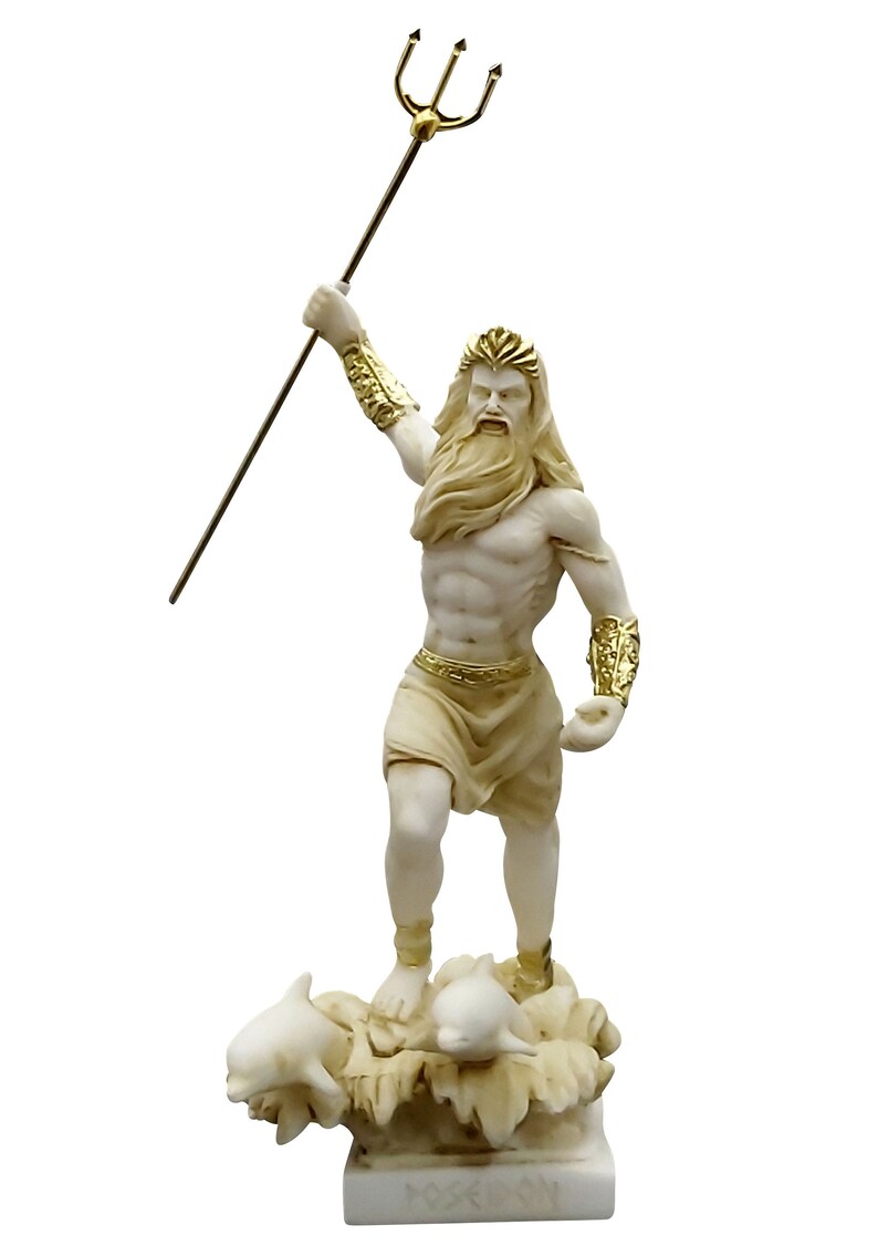 Dieu De La Mer En 5 Lettres Poseidon Dieu grec de la mer Neptune Statue Sculpture Figurine | Etsy
