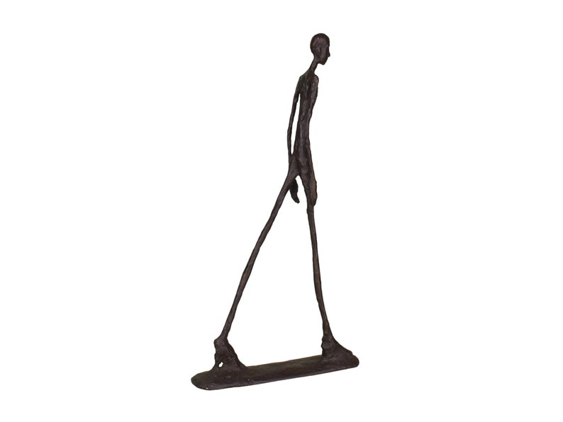 Statue d'homme qui marche par Giacometti, réplique en bronze véritable, figurine d'art de collection vintage, décoration d'intérieur image 4