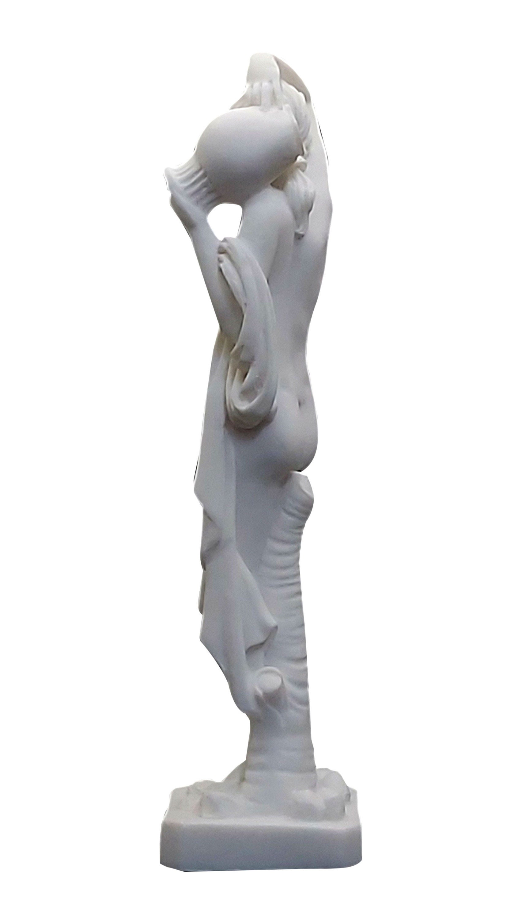 Greek Nude Woman Carrying Hydria Water Jar Statue Sculpture 9.84