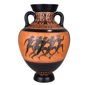 【送料無料・蔵出し】古代ギリシャ　花瓶　黒絵式陶器　ギリシャ陶器 送料無料・蔵出し】古代ギリシャ 花瓶 黒絵式陶器 ギリシャ陶器